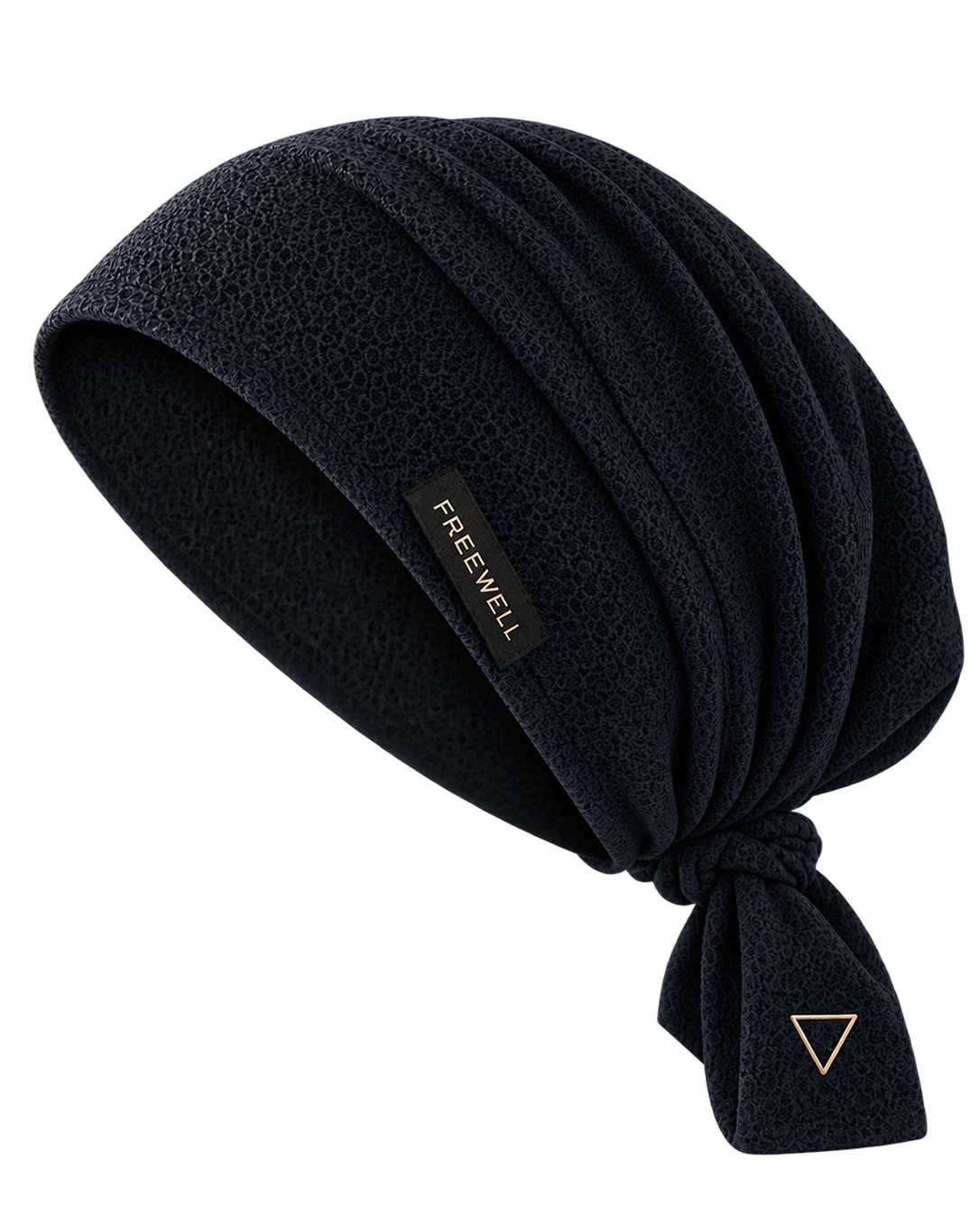 The Ritual Cap in dark navy merino wool with silk-lined interior